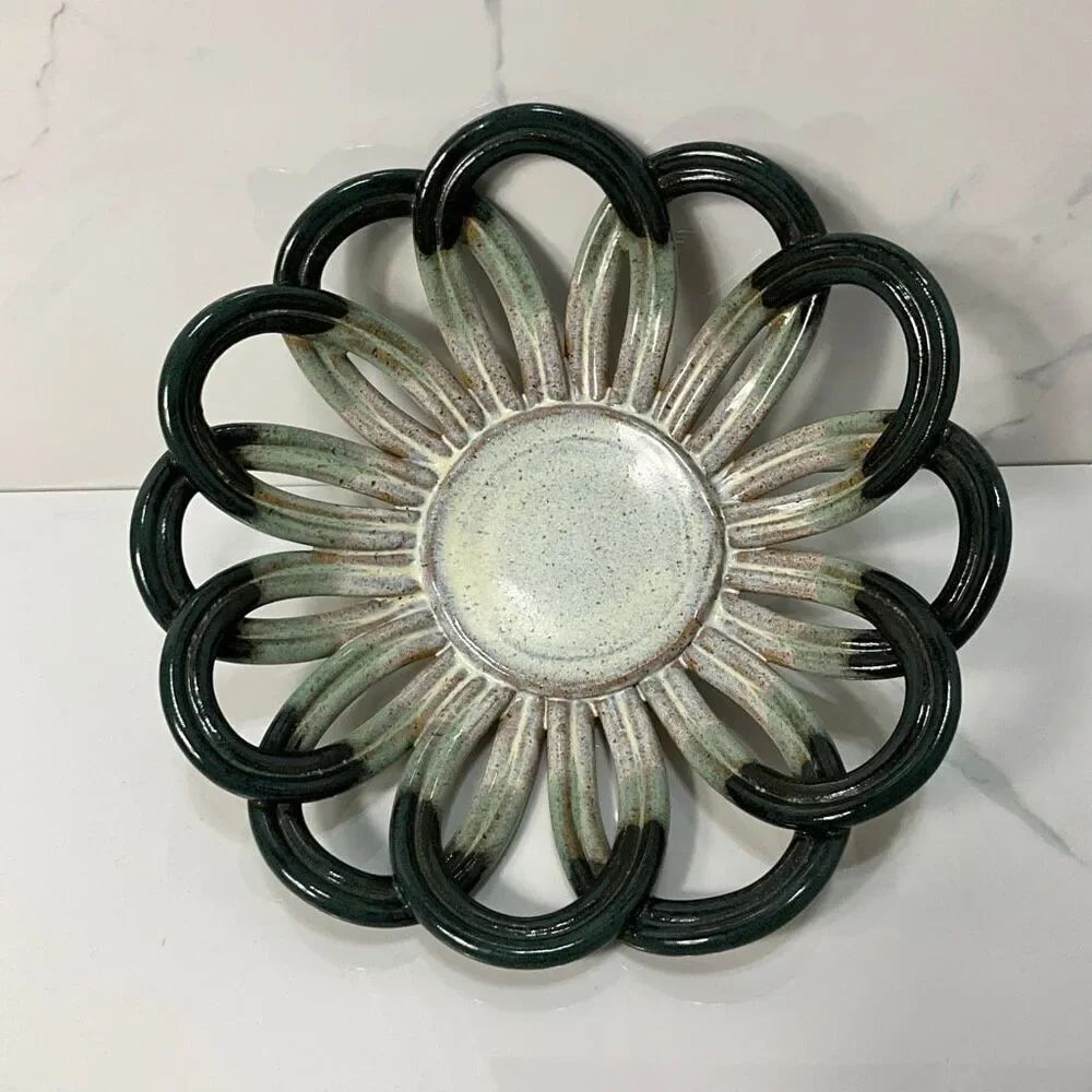 HANDMADE Pottery Woven Basket Bowl